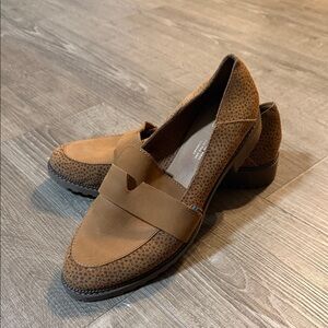 Toms Brown Suede Penny Loafers